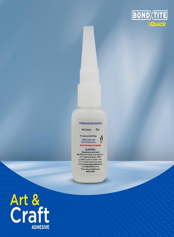 Bondtite Quick Art & Craft Glue, 10g | High-Viscosity, Non-Drip Adhesive | Clear Finish, Repositionable Glue for DIY Craft Projects, Home & School Use - Image 3